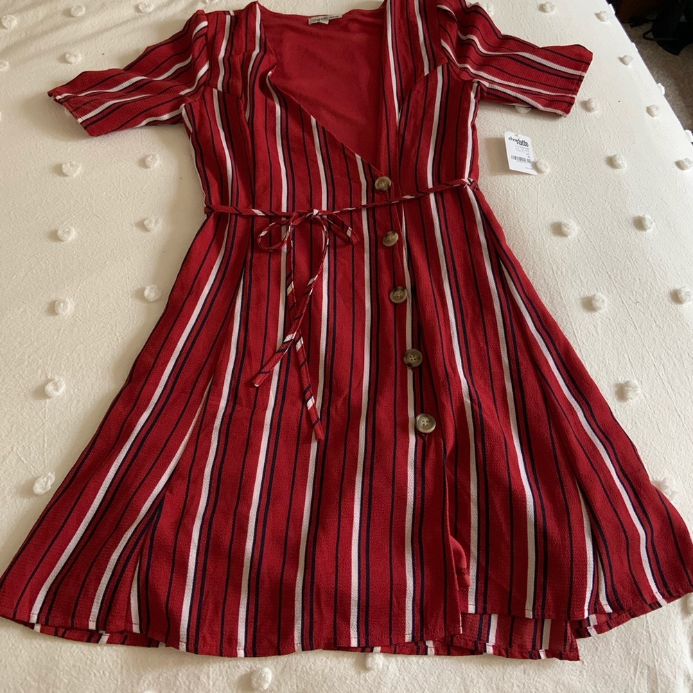 Striped Buttoned Dress